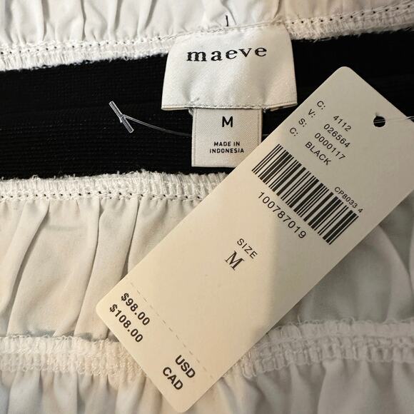 Maeve Off-The-Shoulder Hourglass Tuxedo Top women’s size medium NEW black/white - Picture 8 of 8